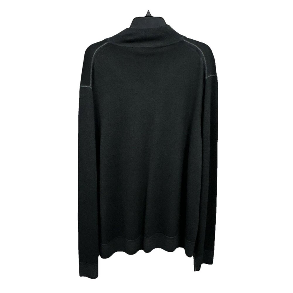 Michael Kors Men’s XXL Sweater Half Zip Washed Black 100% Extrafine Merino Wool - Picture 7 of 10